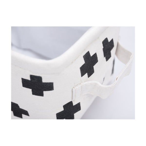 Черно-бяла кошница за съхранение Кръст, 20 x 16 cm - KICOTI-image-2