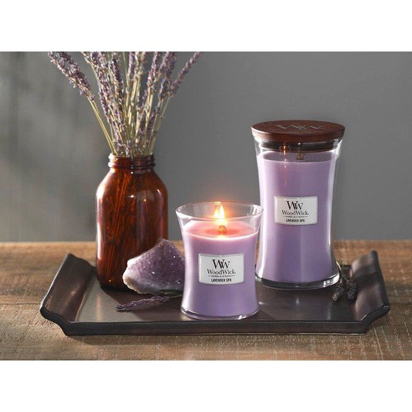 Ароматна свещ Лавандула за баня, 55 часа горене Lavender Spa - WoodWick-image-1