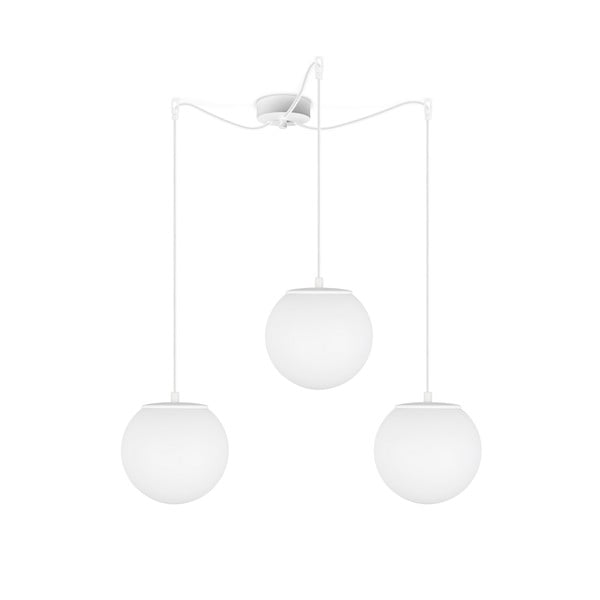 Матова бяла висяща лампа с три рамена Tsuki, ⌀ 20 cm - Sotto Luce