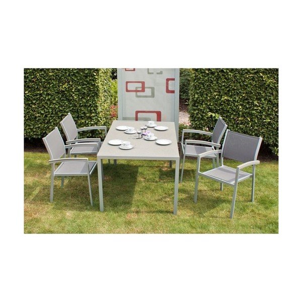 Сиво градинско кресло Grace – Garden Pleasure-image-1