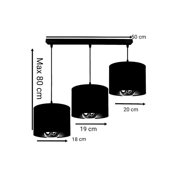 Черна/синя висяща лампа 50x80 cm 3 - Magenta Home-image-1
