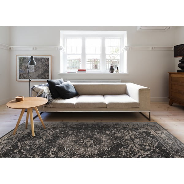 Тъмносив вълнен килим 100x180 cm Zana - Agnella-image-1