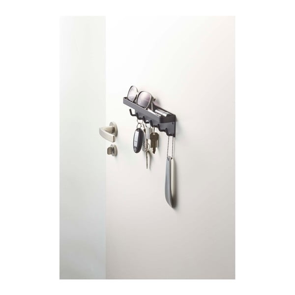 Черен стенен стелаж за ключове с рафт Smart - YAMAZAKI-image-4