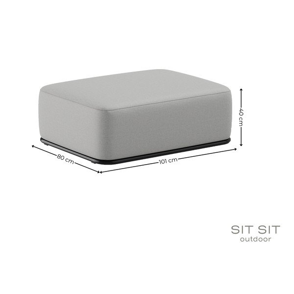Светлосив градински отоман Straw - Sit Sit-image-4