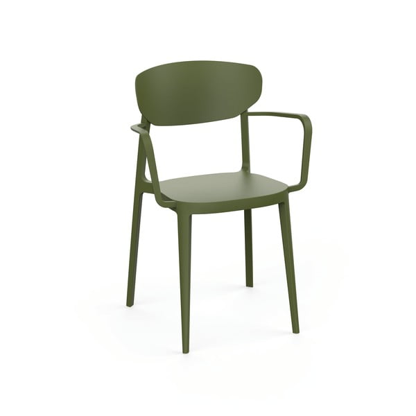 Тъмнозелен пластмасов градински стол Mare – Rojaplast