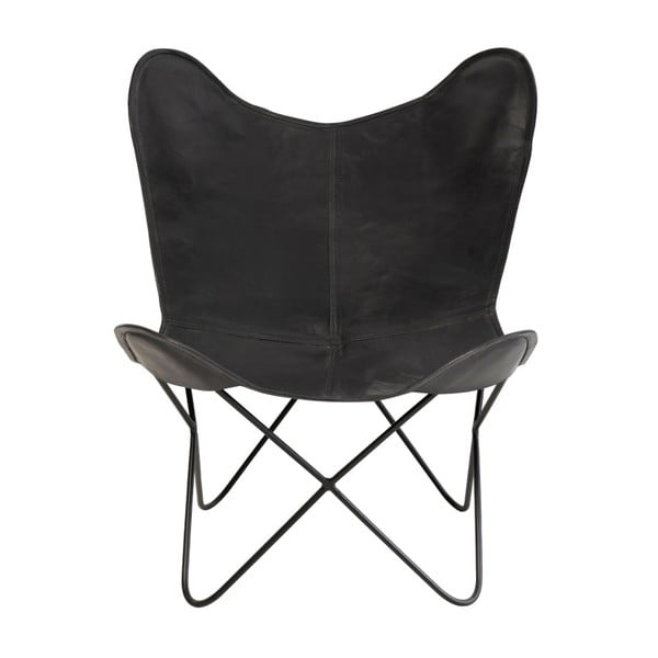 Кресло от черна кожа с пеперуда Farfalla - sømcasa-image-2