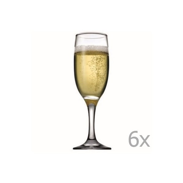 Sada 6 sklenic na šampaňské Paşabahçe Flute, 190 ml