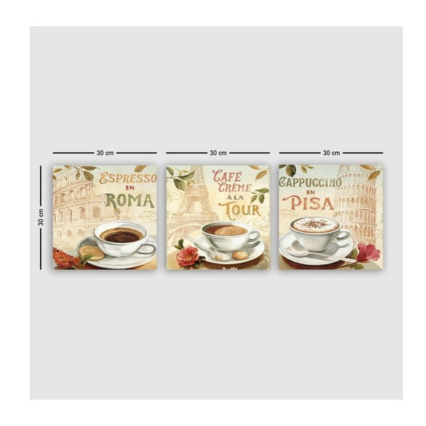 Картини в комплект от 3 бр. 30x30 cm Italy - Wallity-image-2