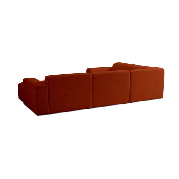 Ъглов диван от букле в тухлен цвят ("U" форма) Roxy – Scandic-image-2