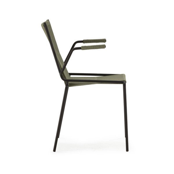 Зелени метални трапезни столове в комплект с подлакътници/за подреждане 2 бр. Emily – Marckeric-image-4