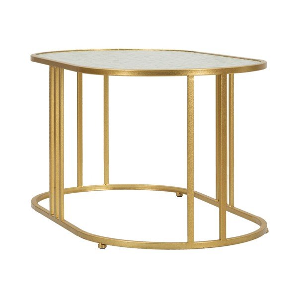 Бяла/златистa масичка за кафе със стъклен плот 50x90 cm Antalia – Mauro Ferretti-image-3