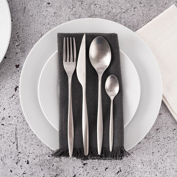 Прибори за хранене от неръждаема стомана в сребрист цвят 24 бр. – Orion-image-1