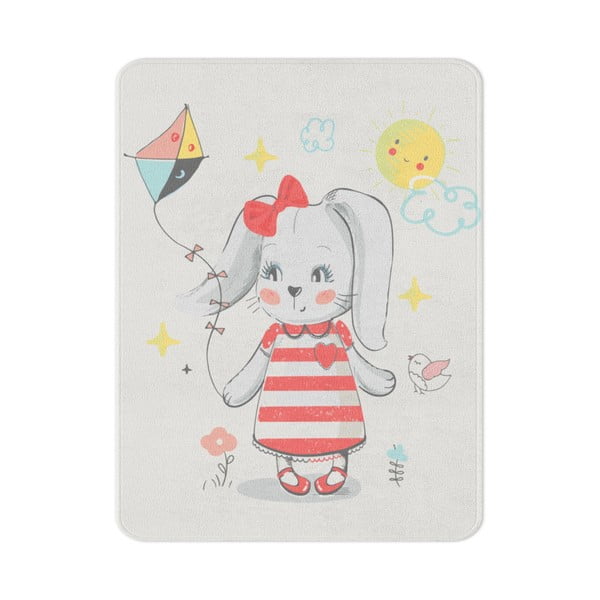 Бял детски килим 80x140 cm Happy Bunny – Oyo Concept