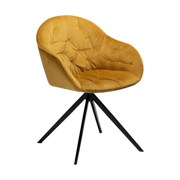 Žlutá sametová židle DAN-FORM Denmark Cray