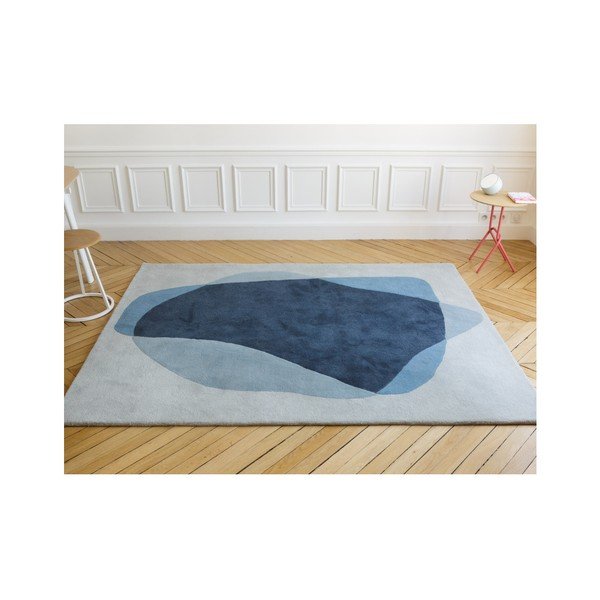 Modro-šedý koberec z čisté vlny HARTÔ Serge, 180 x 220 cm-image-3