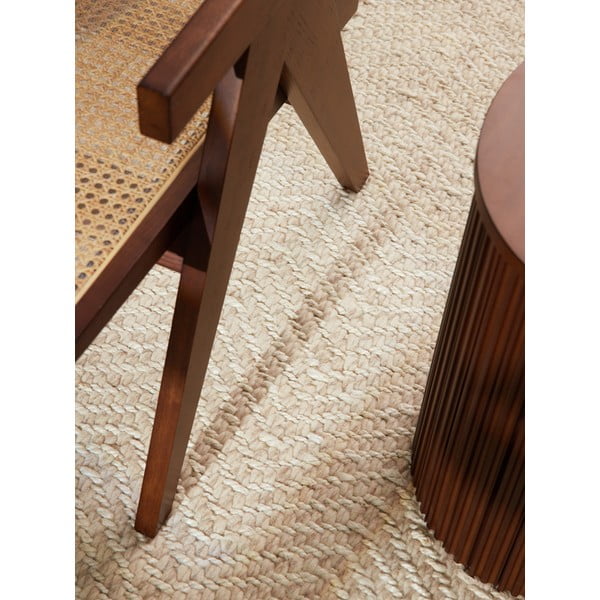 Ръчно изработен килим със смес от вълна в цвят слонова кост 80x150 cm Majoli – Elle Decoration-image-4