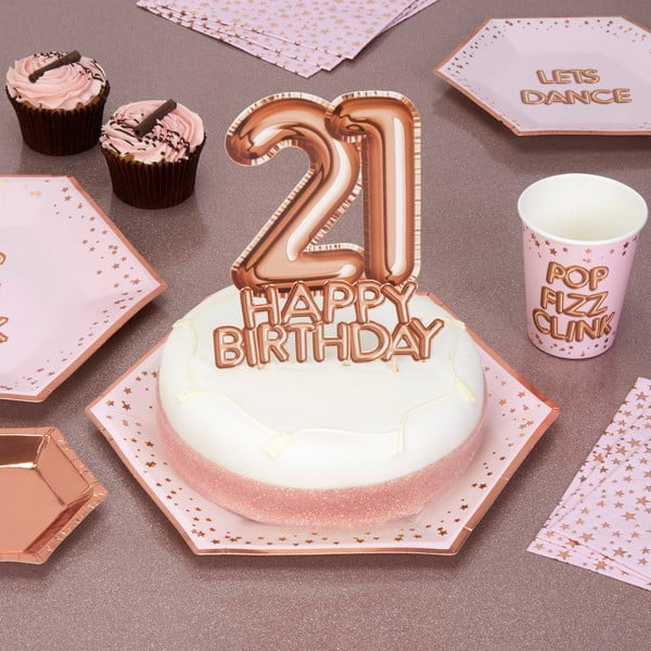 Декорация на торта от хартия с номер 21 Glitz & Glamour - Neviti