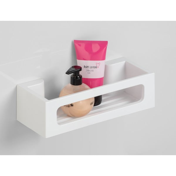 Пластмасов рафт за баня без пробиване турбо-лок в матово бял цвят Bralia – Wenko-image-1