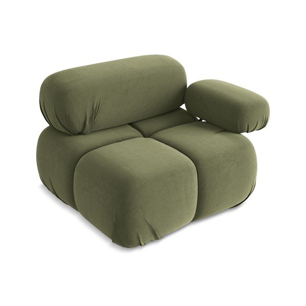 Светлозелен кадифен модул за диван (десен ъгъл) Lokua – Makamii-image-3