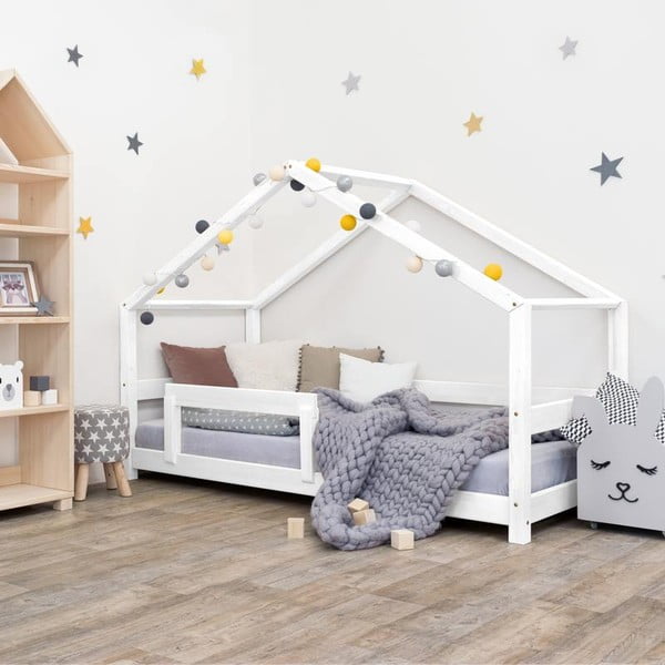 Бяло дървено детско легло , 90 x 180 cm Lucky - Benlemi