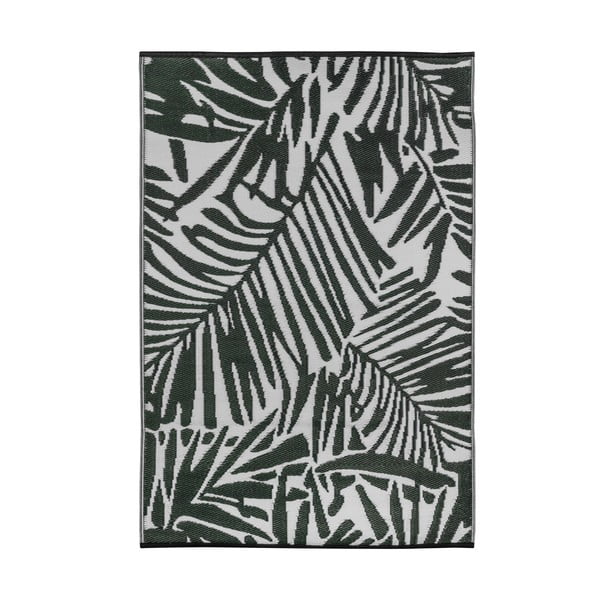 Зелено-бял килим на открито Папрат, 150 x 240 cm - Green Decore