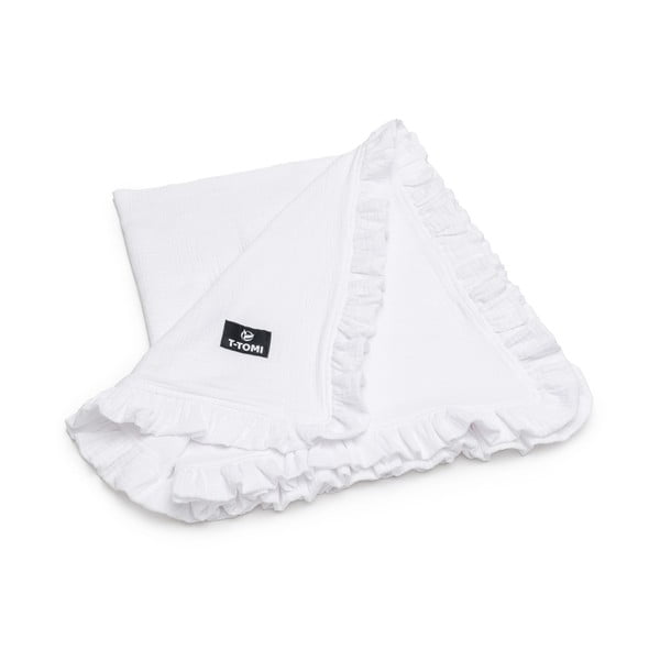 Бебешко одеяло от бял муселин 80x100 cm - T-TOMI