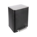 Черно кошче за боклук с педал от неръждаема стомана 6 l Black – Orion