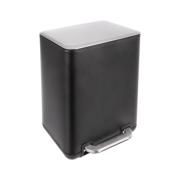 Черно кошче за боклук с педал от неръждаема стомана 6 l Black – Orion