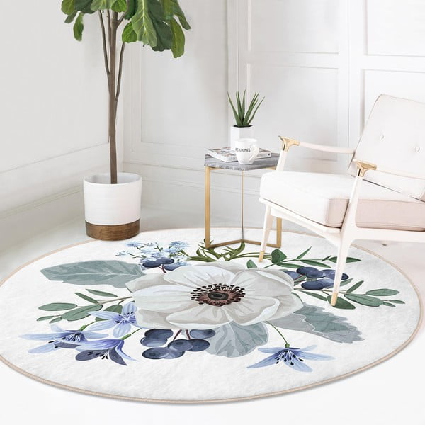 Кръгъл килим подходящ за пране и за прахосмукачки роботи ø 100 cm Comfort – Mila Home-image-2