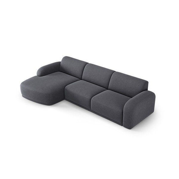 Сив кадифен ъглов диван Erin – Micadoni Home-image-4