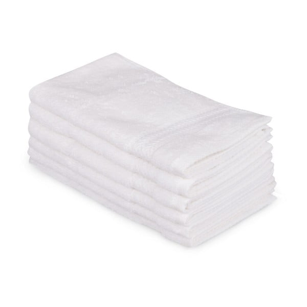 Комплект от 6 бели памучни кърпи Madame Coco Lento Puro, 30 x 50 cm - Foutastic