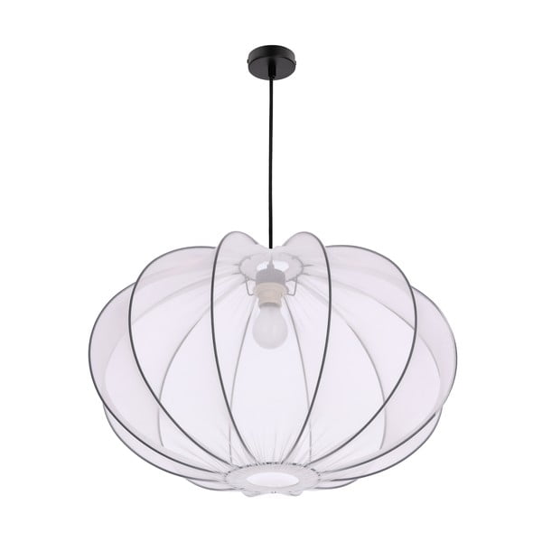 Бяло висящо осветително тяло с текстилен абажур ø 60 cm Mellow – Candellux Lighting-image-4