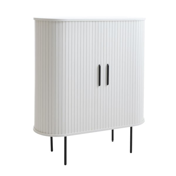 Бяло шкафче с плъзгащи се врати 100x118x40 cm Nola – Unique Furniture-image-1