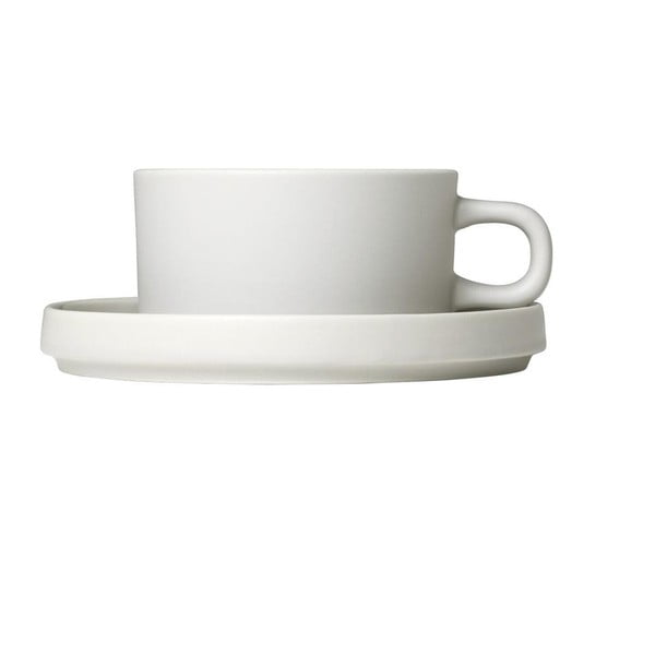 Комплект от 2 бели керамични чаши за кафе с чинийки Pilar, 170 ml - Blomus