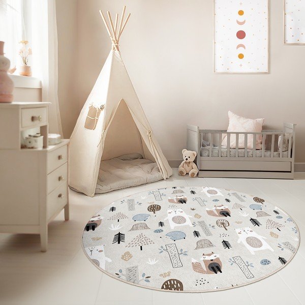 Детски килим подходящ за пране ø150 cm Forest Friends – Mila Home-image-1