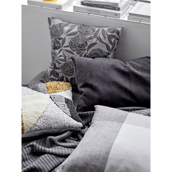 Възглавница от сива вълна, геометрична, 45 x 45 cm Relief - Södahl-image-2