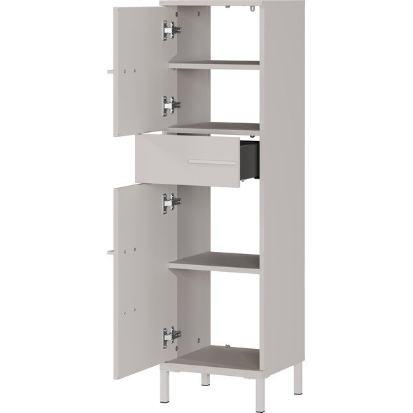 Кремав матов висок/тесен шкаф за баня 34x123 cm Laurino – Germania-image-2