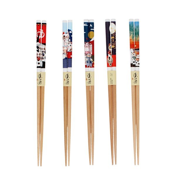 Дървени пръчици в комплект от 5 бр. в естествен цвят Beckoning Cats – Rex London