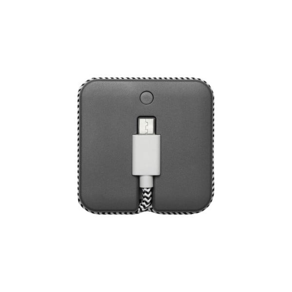 Сива захранваща банка с кабел за зареждане Micro USB Кабел за скок, дължина 45 cm - Native Union