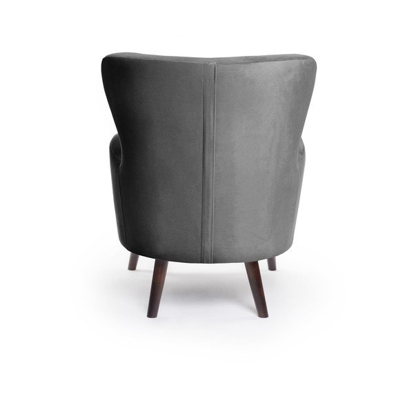 Тъмносиво кадифено кресло Noemye – Bonami Selection-image-4