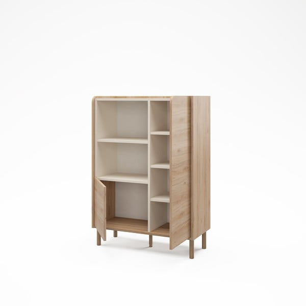 Шкафче от дъбов декор  в естествен цвят 90x125x40 cm Monza – Marckeric-image-2