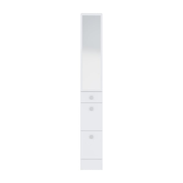 Бял висок шкаф за баня с огледало 24x180 cm Combi - TemaHome