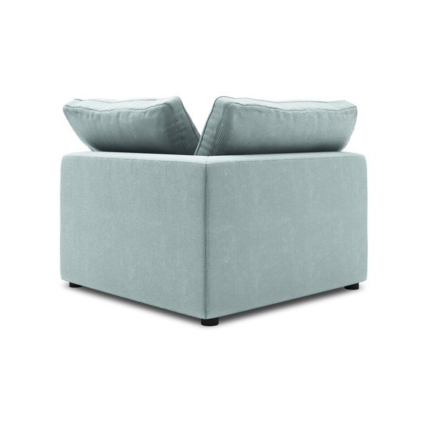 Светлосиня двустранна ъглова част от модулен диван от велур Galaxy - Windsor & Co Sofas-image-2