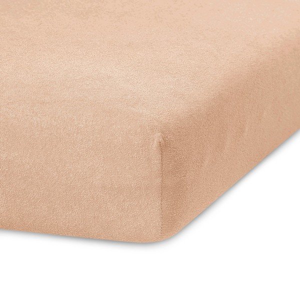 Светлокафяв еластичен чаршаф от тери 120x200 cm Ruby – AmeliaHome-image-1