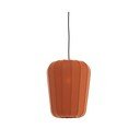 Теракотено висящо осветително тяло с текстилен абажур ø 10 cm Bibury – Light & Living