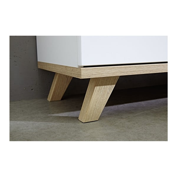 Бял нисък скрин от дъб 192x85 cm Oslo - Germania-image-4