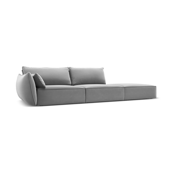 Светлосив кадифен диван ляв ъгъл 264 cm Vanda – Mazzini Sofas-image-2
