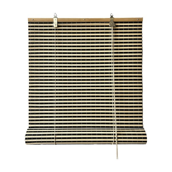 Бамбукова ролетна щора в черен и естествен цвят 200x160 cm Vela – Gardinia