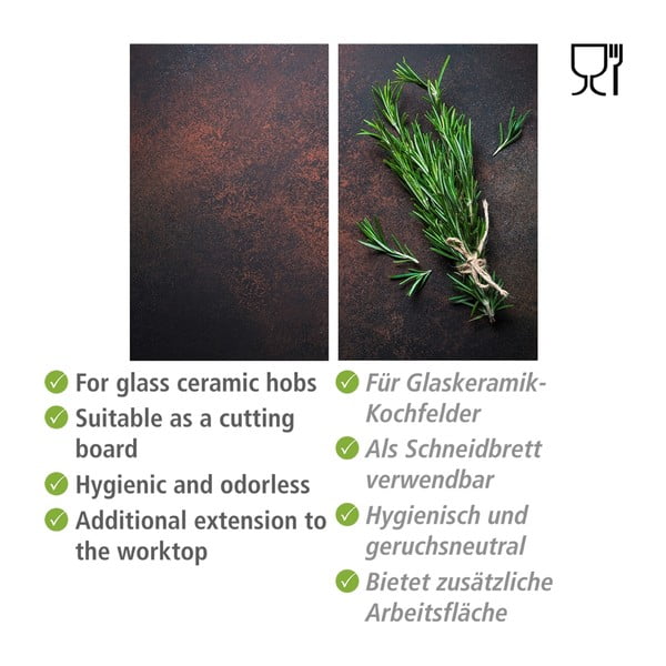 Капаци за печки от закалено стъкло в комплект от 2 броя 52x30 cm Rosemary - Allstar-image-2