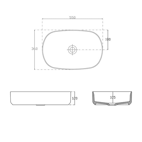 Розова керамична мивка 55x36 cm Infinity Oval – Sapho-image-3